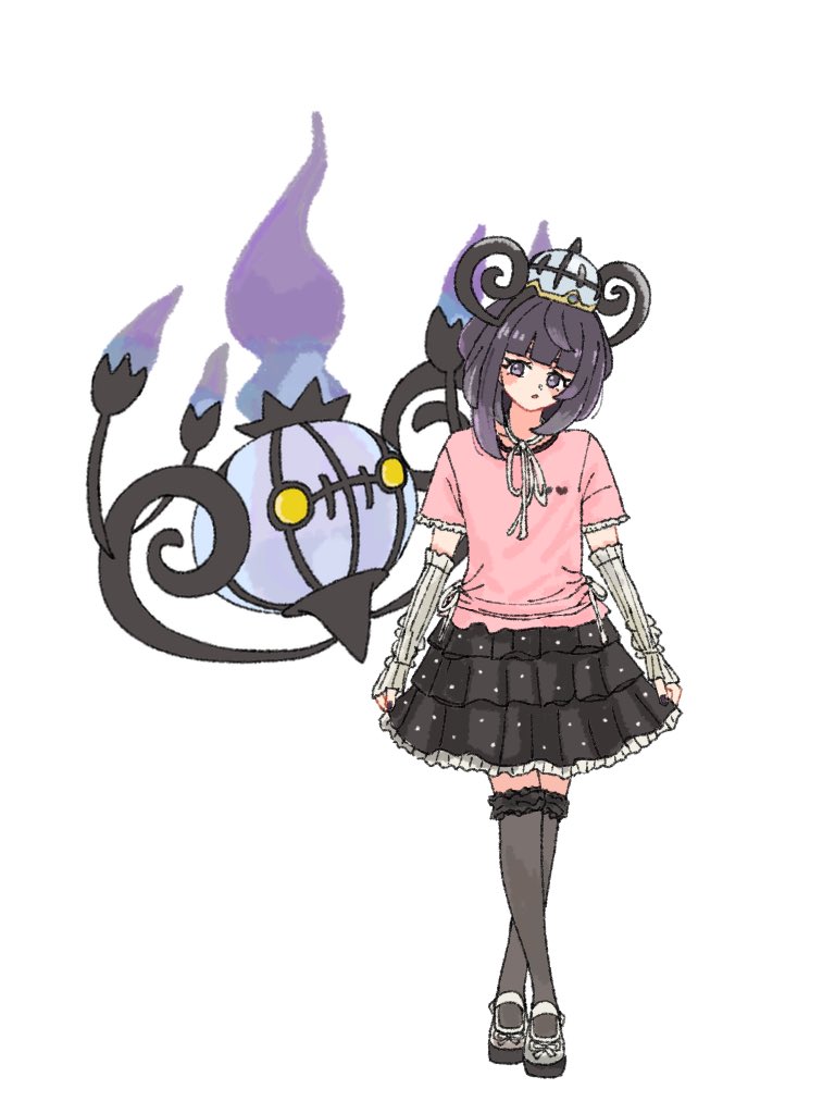 宝可梦、宝可梦传说：Z-A、水晶灯火灵 1名女孩 替换服装 黑发 黑色裙子 波波头