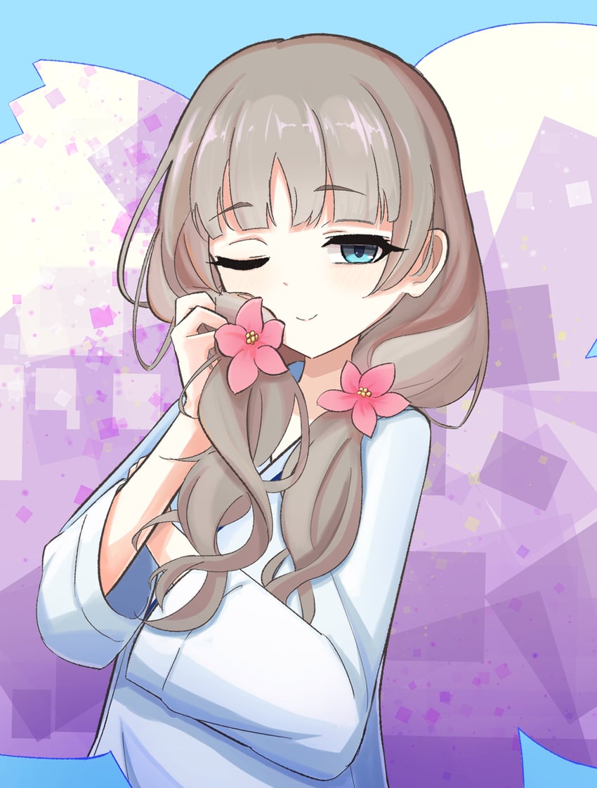 公主连结！、yukisame sumika 1名女孩 ;) 蓝眼 齐刘海 棕发