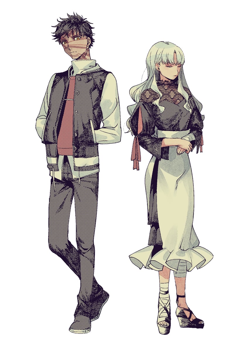 Fate/hollow ataraxia、Fate系列、安哥拉·曼纽（Fate） 1名男孩 1名女孩 替换服装 缠绷带的脚 缠着绷带的腿