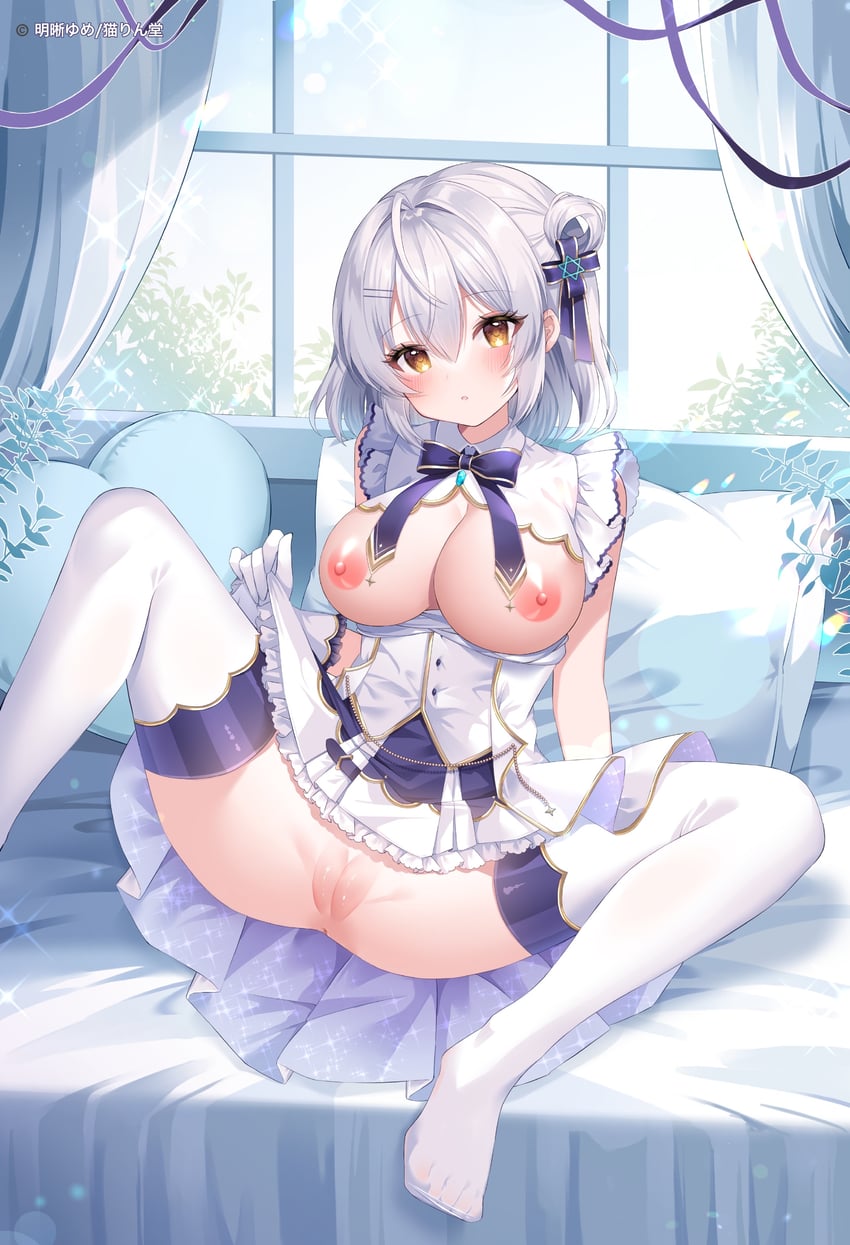 魔法少女莉莉梅亚、千秋光、luminous lily 1名女孩 呆毛 裸臂 脸红 蝴蝶结