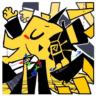原创 1个其他角色 举手 黑色大衣 黑帽子 黑裤子