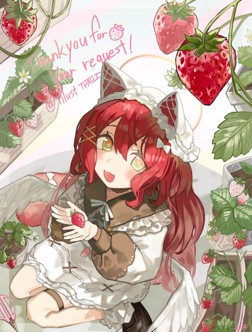原创 1名女孩 天使 天使翅膀 兽耳 黑鞋