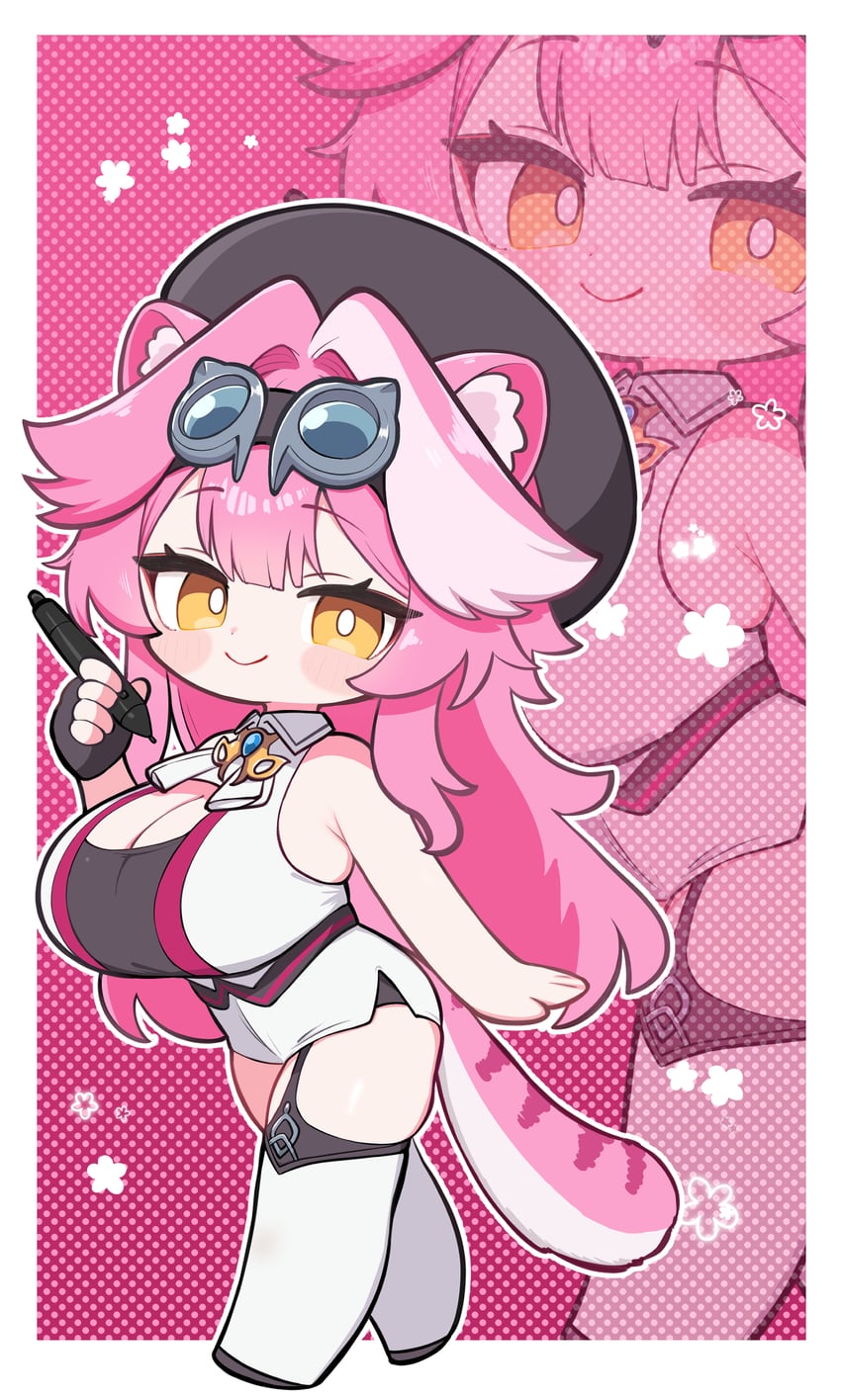 Hololive、Hololive英语、Raora Panthera (Hololive) 1名女孩 兽耳毛 兽耳 阿斯科特领巾 裸臂