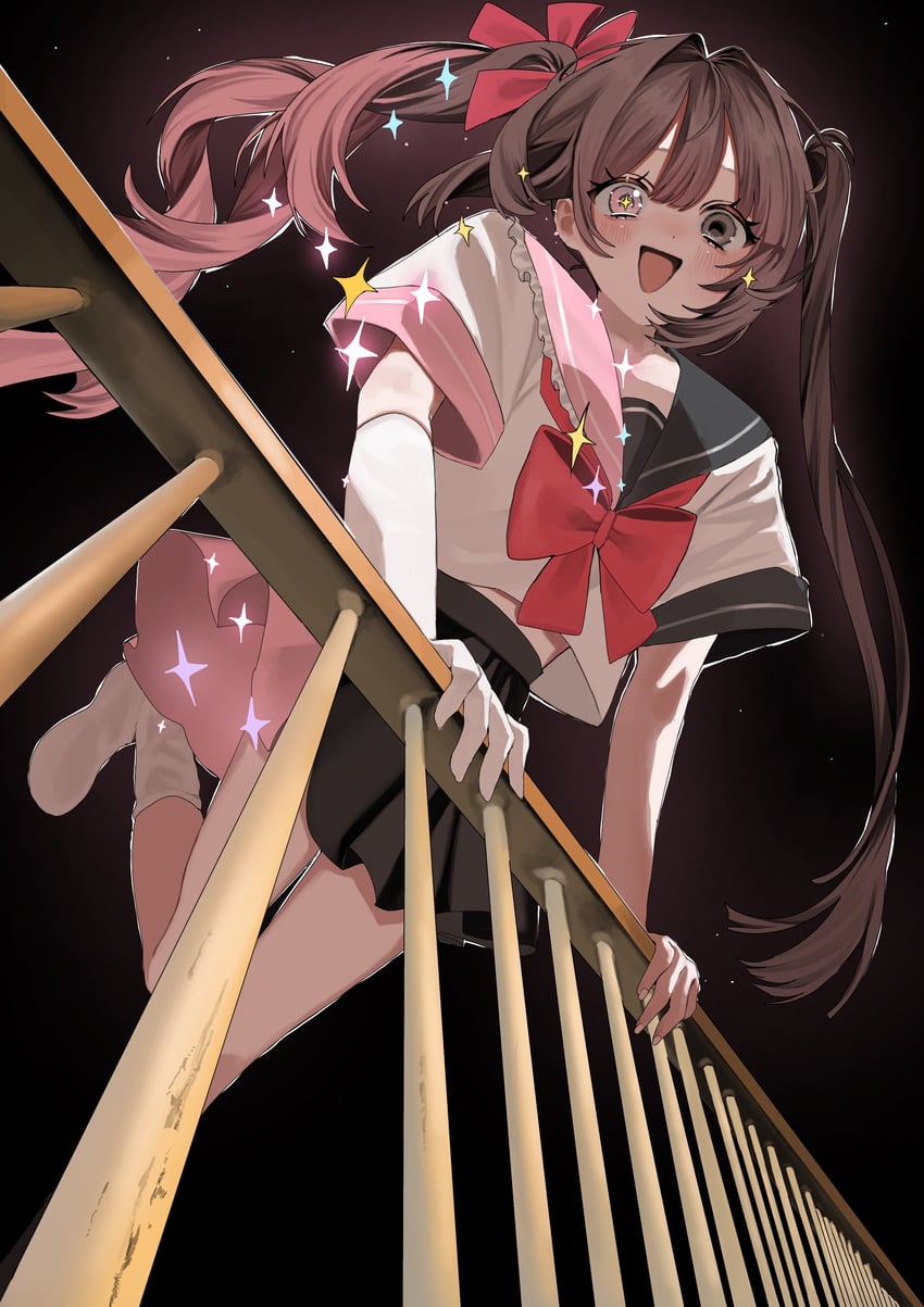 原创 1名女孩 :D 黑色裙子 蝴蝶结 蝶形领结