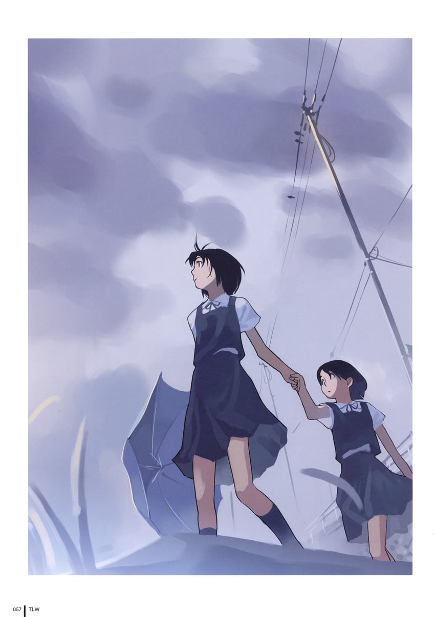Comic LO、原创 2名女孩 黑瞳 黑发 黑袜 边框