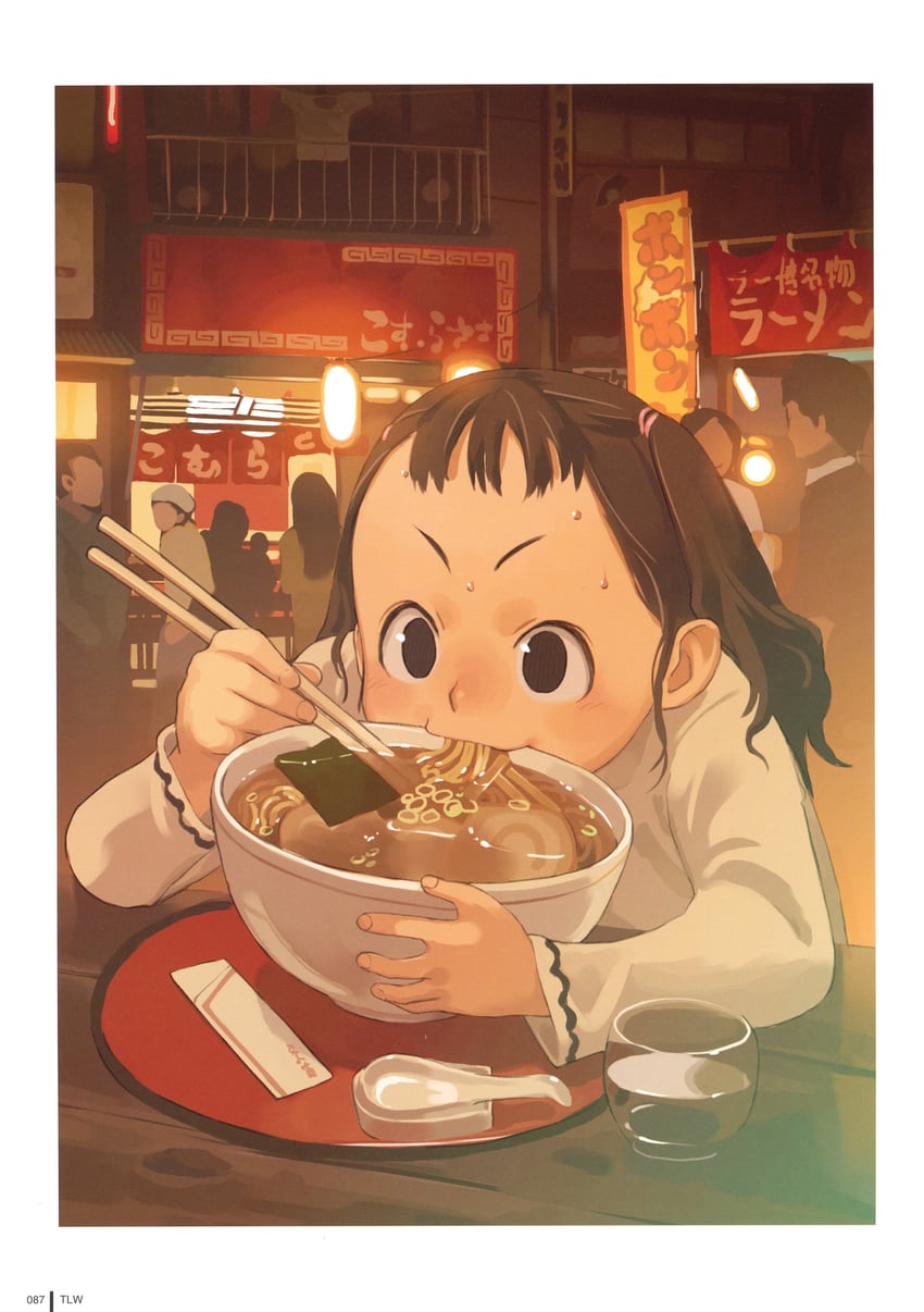 Comic LO、原创 1名女孩 横幅 边框 碗 小孩