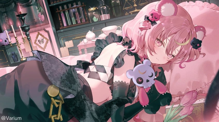 Varium、arcana grimmybear 1名女孩 兽耳 背影 熊耳 黑色手套
