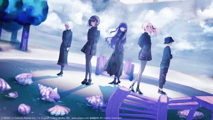 nihil-san (vocaloid)、世界计划、VOCALOID 1名男孩 1个其他角色 25点，在Nightcord。 (世界计划) 3人女子 发型长度变动 (更长)