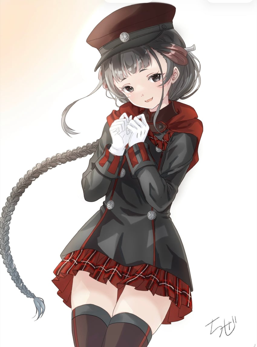舰队Collection、秋津丸(舰队收藏)、秋津丸 (秋刀鱼祭) (舰队收藏) 1名女孩 秋津丸（舰队Collection）（Cosplay） 黑瞳 黑发 黑帽子