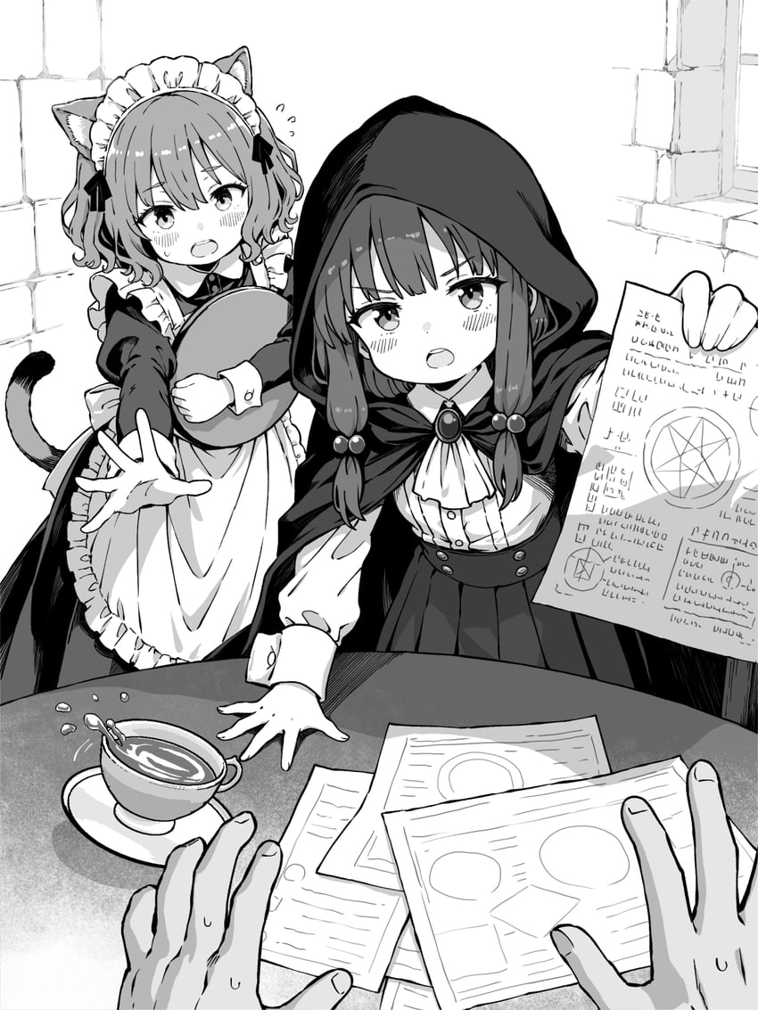 原创 2名女孩 兽耳 猫耳 猫娘 猫尾