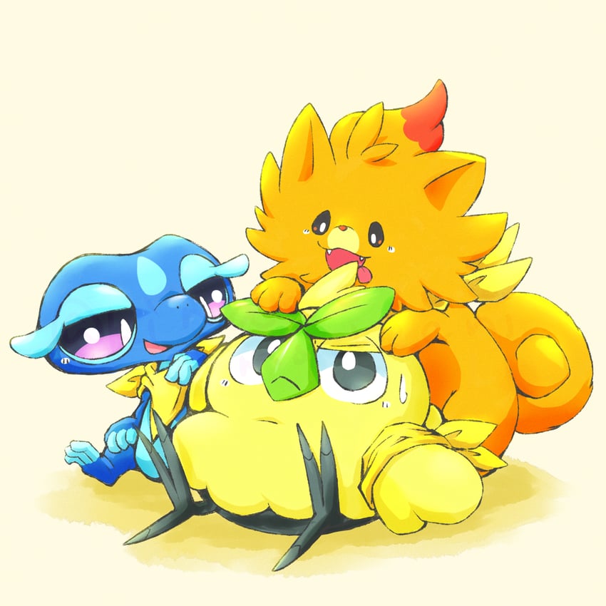 宝可梦、browt、gecqua :D 头巾 黑瞳 狗 蜥蜴