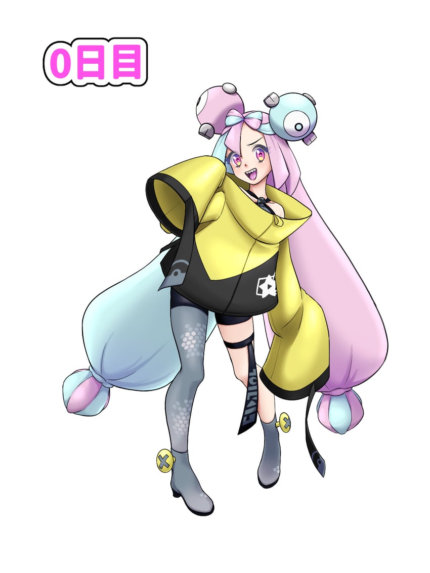 宝可梦、宝可梦 朱/紫、奇树 (精灵宝可梦) 1名女孩 :D 蝴蝶结发型 角色发饰 全身