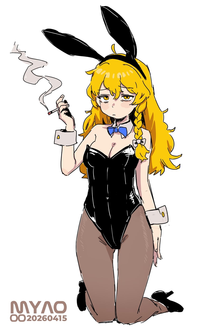 东方Project、雾雨魔理沙 1名女孩 替换服装 兽耳发箍 兽耳 作者名