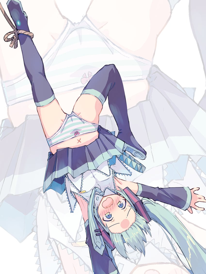 VOCALOID、初音未来 1名女孩 腋下 黑色靴子 黑色裙子 黑色袖子