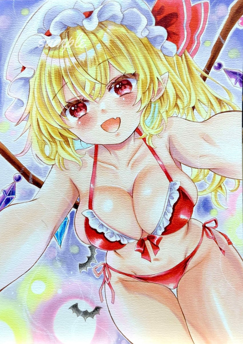 东方Project、芙兰朵露·斯卡蕾特 1名女孩 :D 替换服装 蝙蝠 比基尼