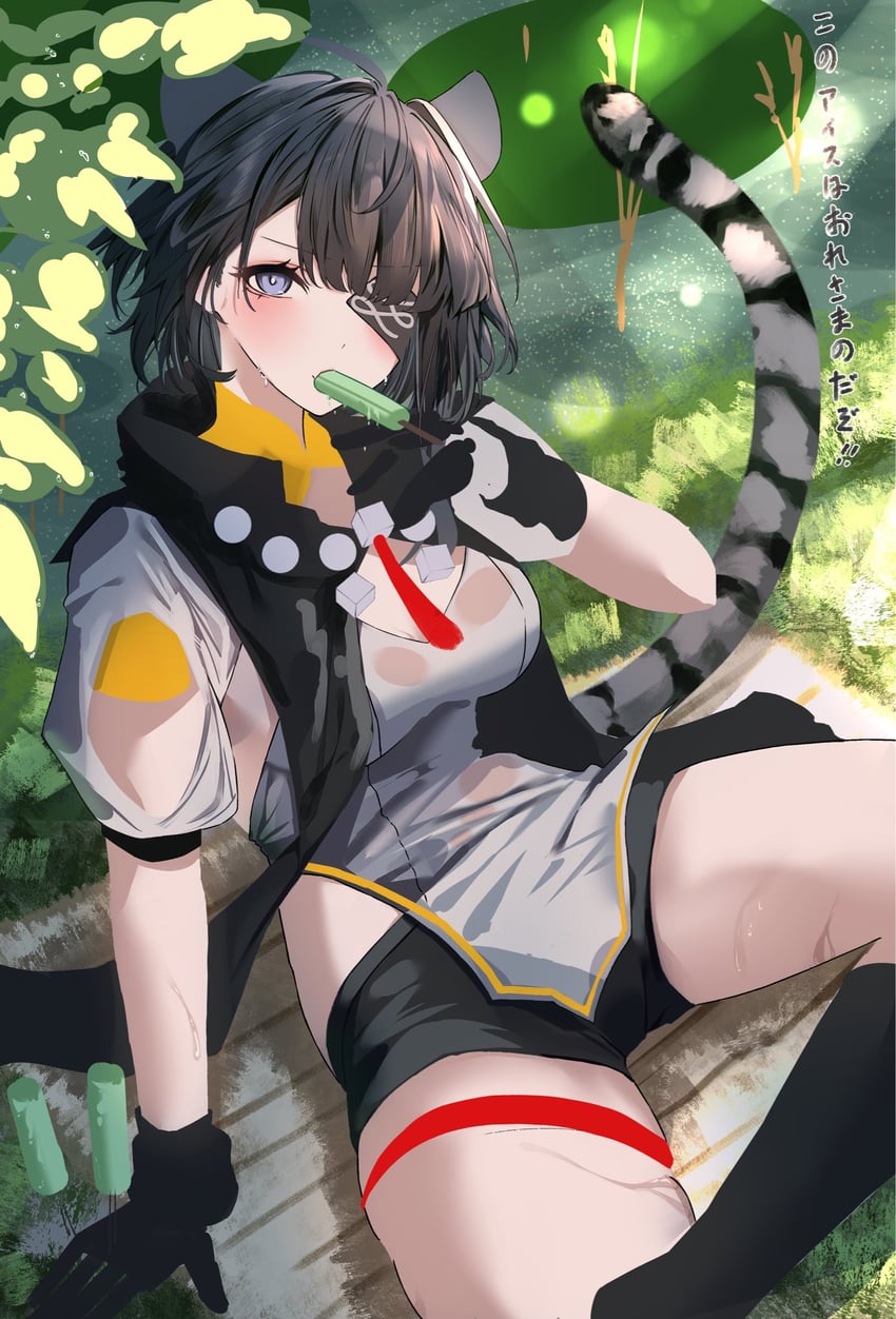 明日方舟、明日方舟：终末地、糖糖 (明日方舟) 1名女孩 兽耳 露肩设计 黑色手套 黑发