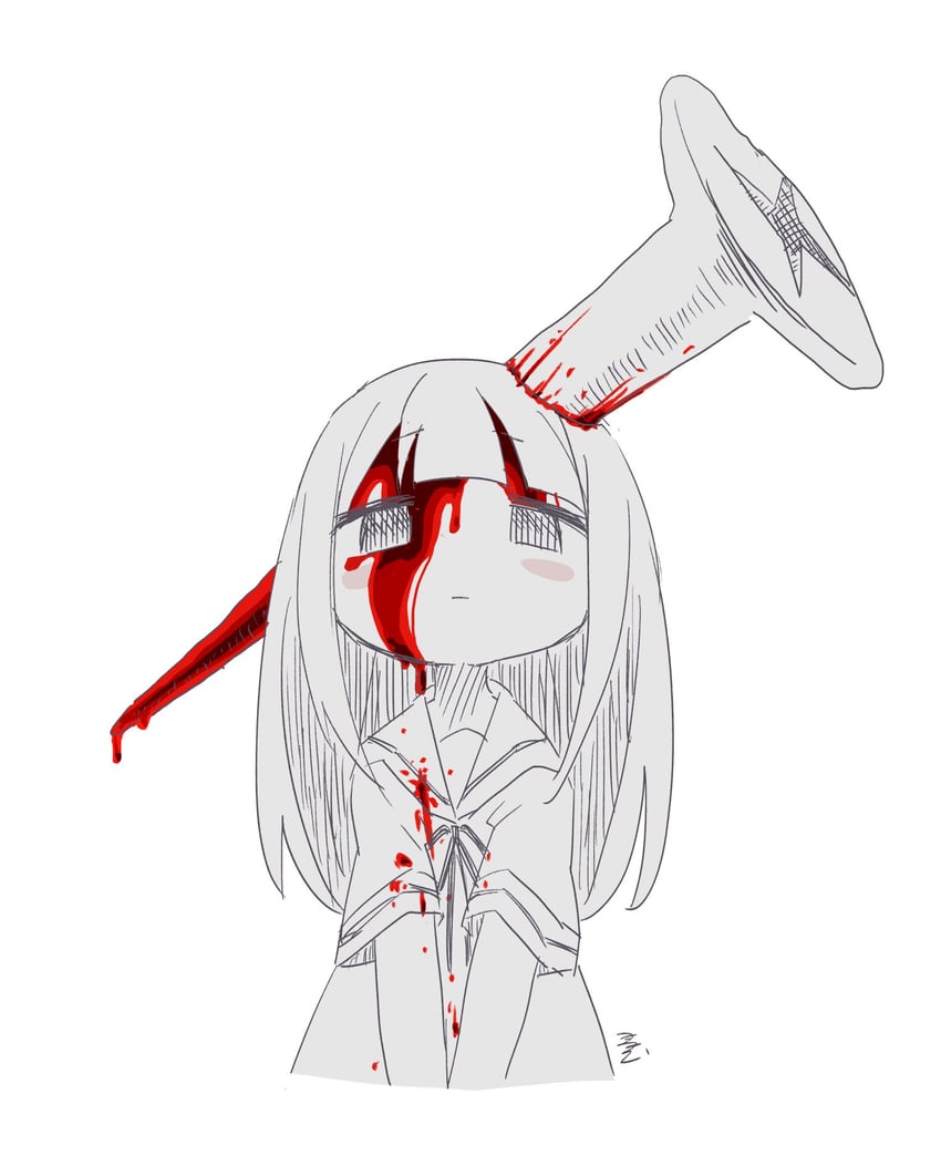 原创 1名女孩 血 滴血 衣服上的血迹 裙上的血迹