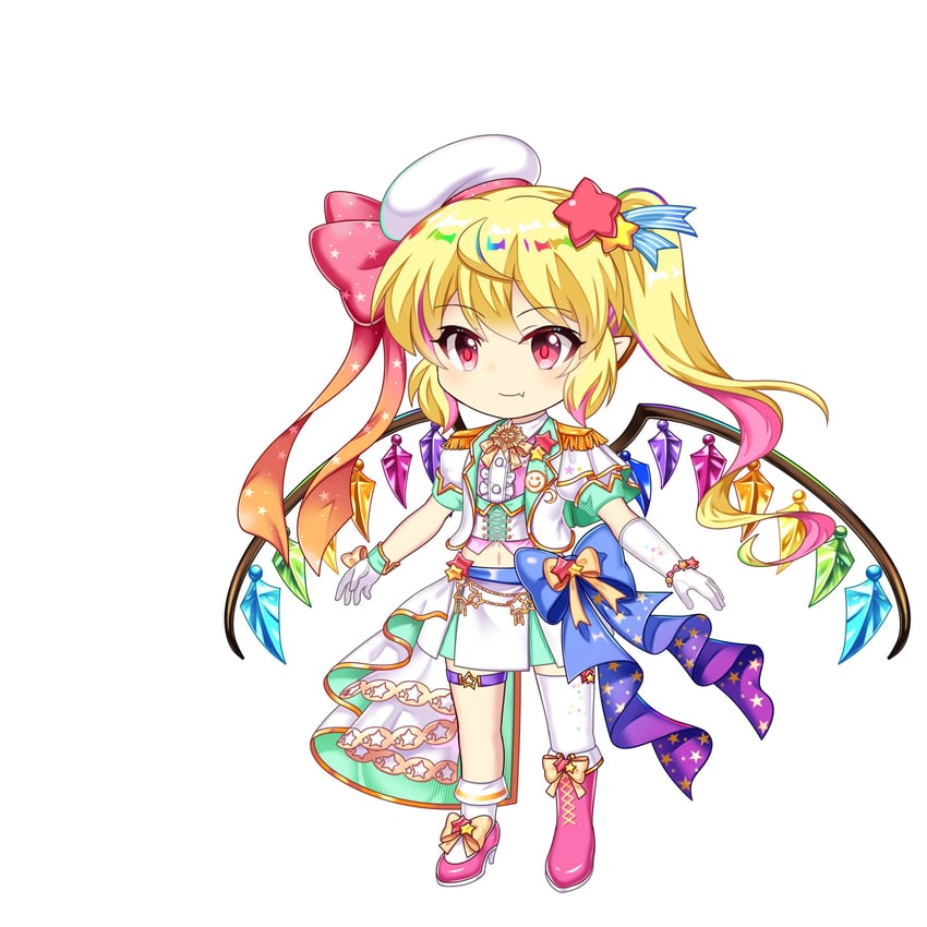 东方Project、东方LostWord、芙兰朵露·斯卡蕾特 1名女孩 A字姿态 替换服装 替换头饰 不对称鞋履