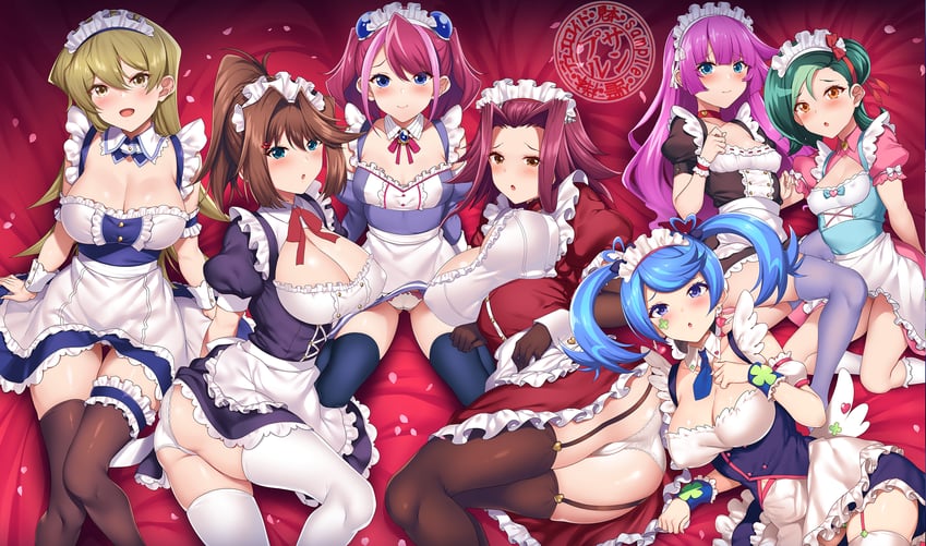 游戏王、游戏王 5D's、游戏王 ARC-V 6个以上女孩 替换服装 水色瞳 屁股 黑色连衣裙