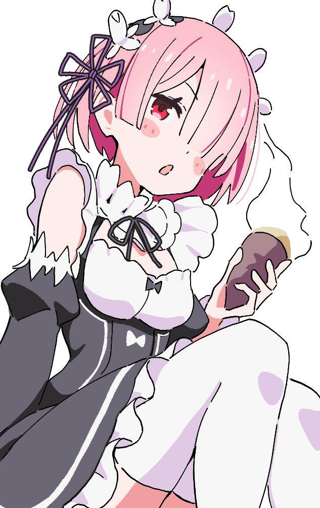 Re:从零开始的异世界生活、拉姆 (Re:Zero) 1名女孩 腮红贴纸 蝴蝶结 假领 连衣裙