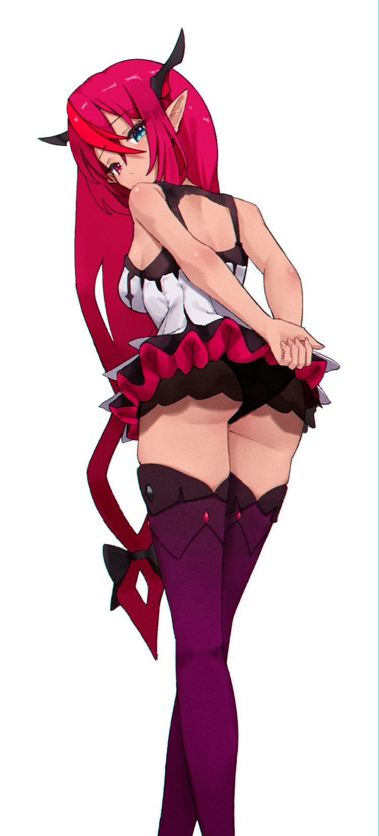 Hololive、Hololive英语、IRyS (Hololive) 1名女孩 双手背在身后 屁股 黑角 黑色内裤