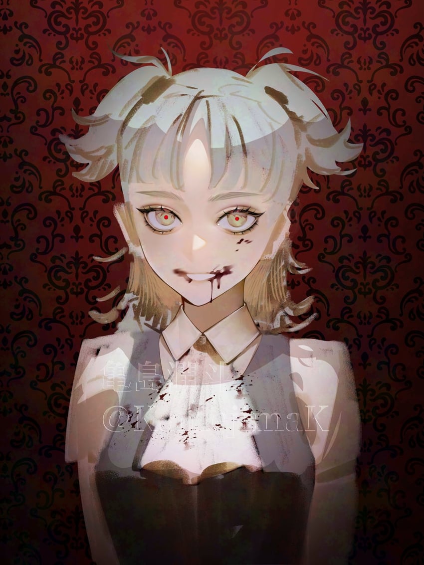 原创 1名女孩 作者名 阿斯科特领巾 金发 血