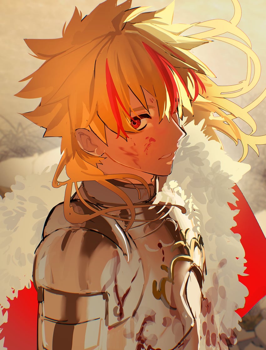 Fate/strange Fake、Fate系列、理查一世 (Fate) 1名男孩 不同发型 铠甲 金发 血