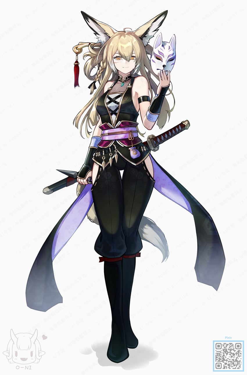 明日方舟、铃兰 (档案名) 1名女孩 呆毛 替换服装 兽耳 露肩