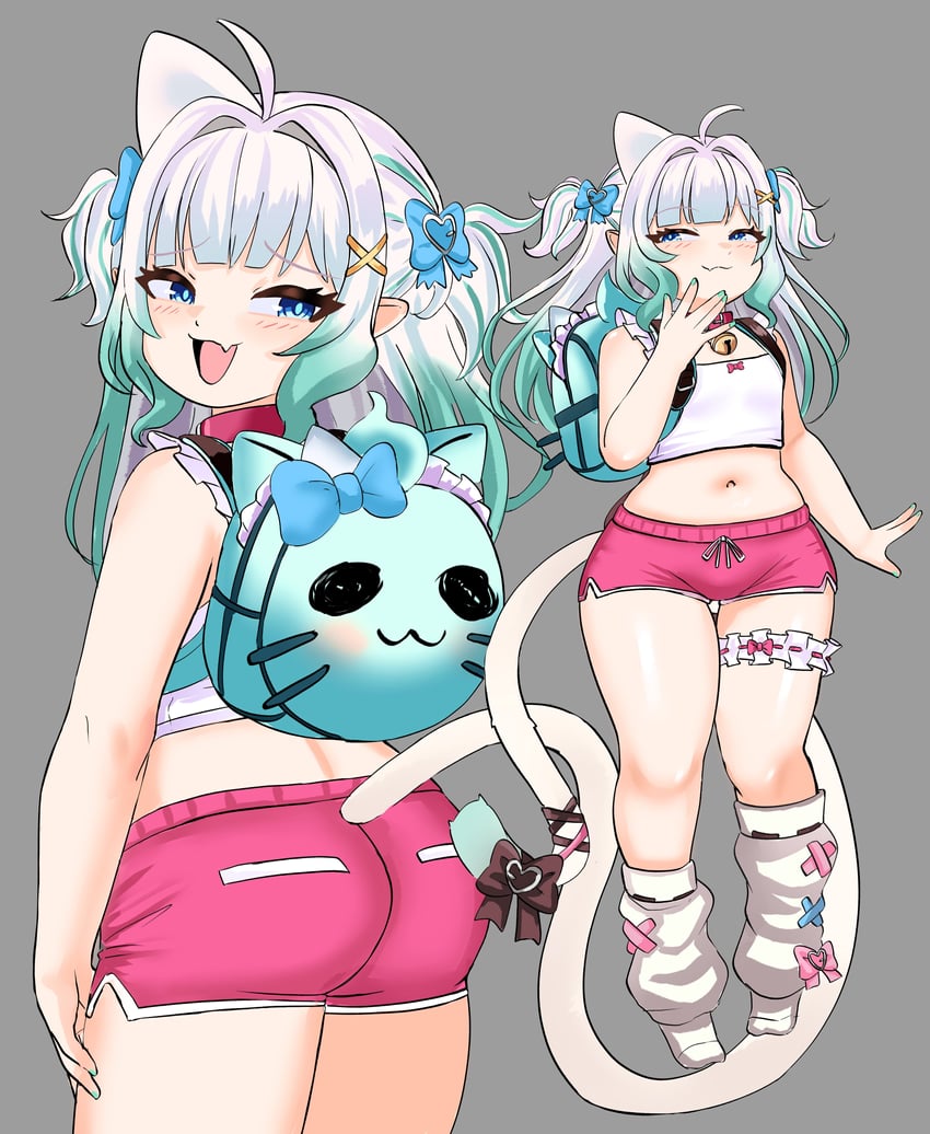 传说.exe、冥土 (Mint Fantome) 1名女孩 猫脸笑 呆毛 动物形状包 背包