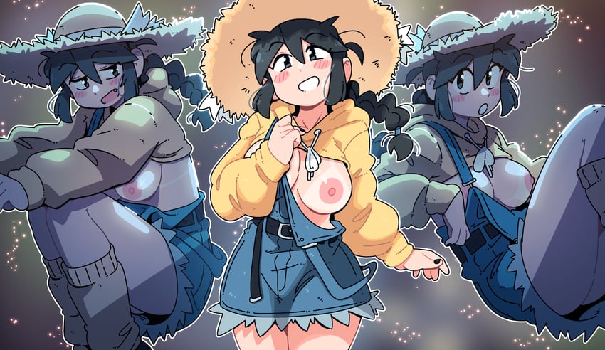 原创、露西亚 1名女孩 惊讶 手臂放在侧边 腰带 腰带扣
