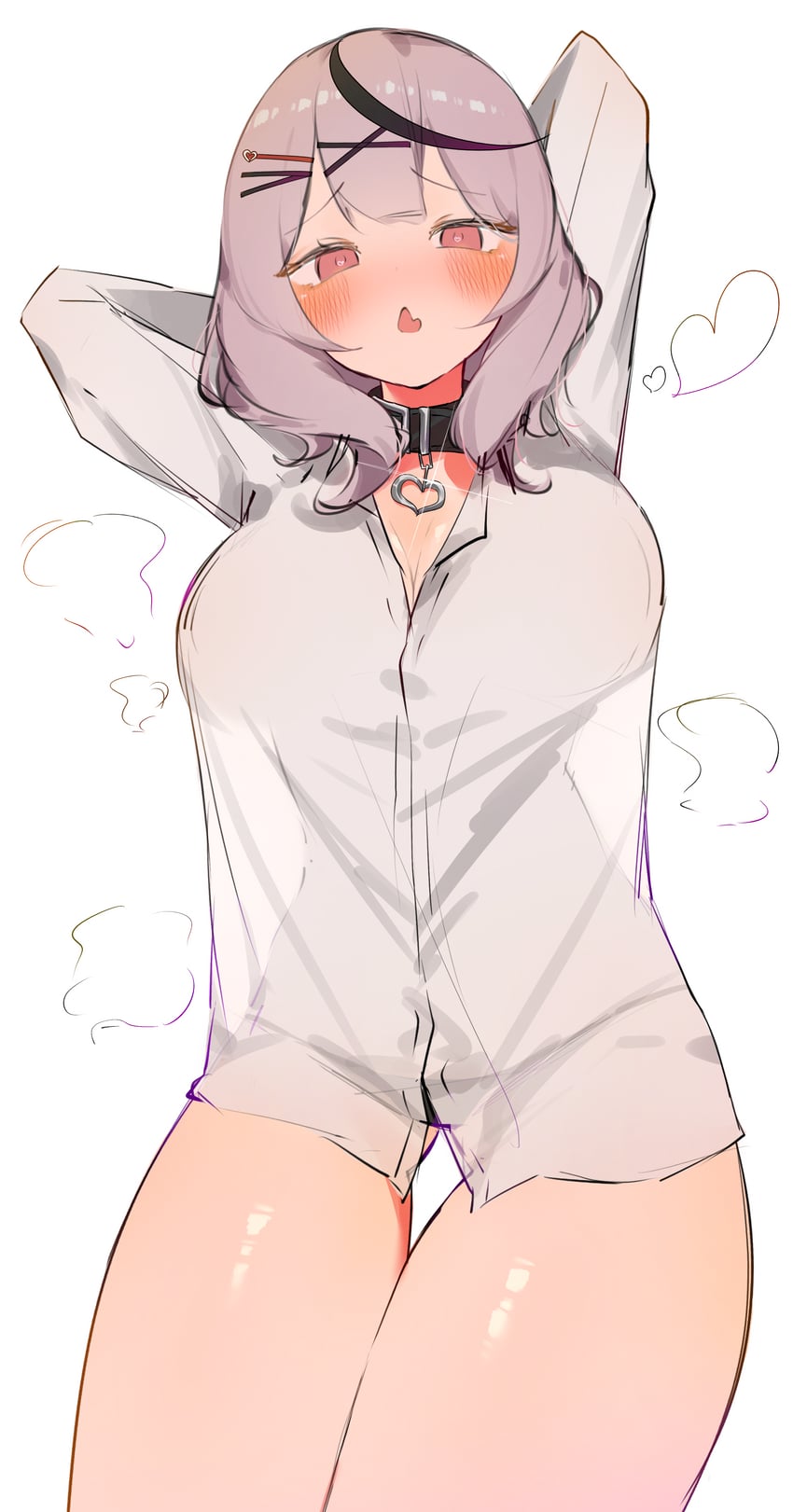Hololive、沙花叉克萝耶 1名女孩 异形乳量 (大) 黑色项圈 黑发 乳房