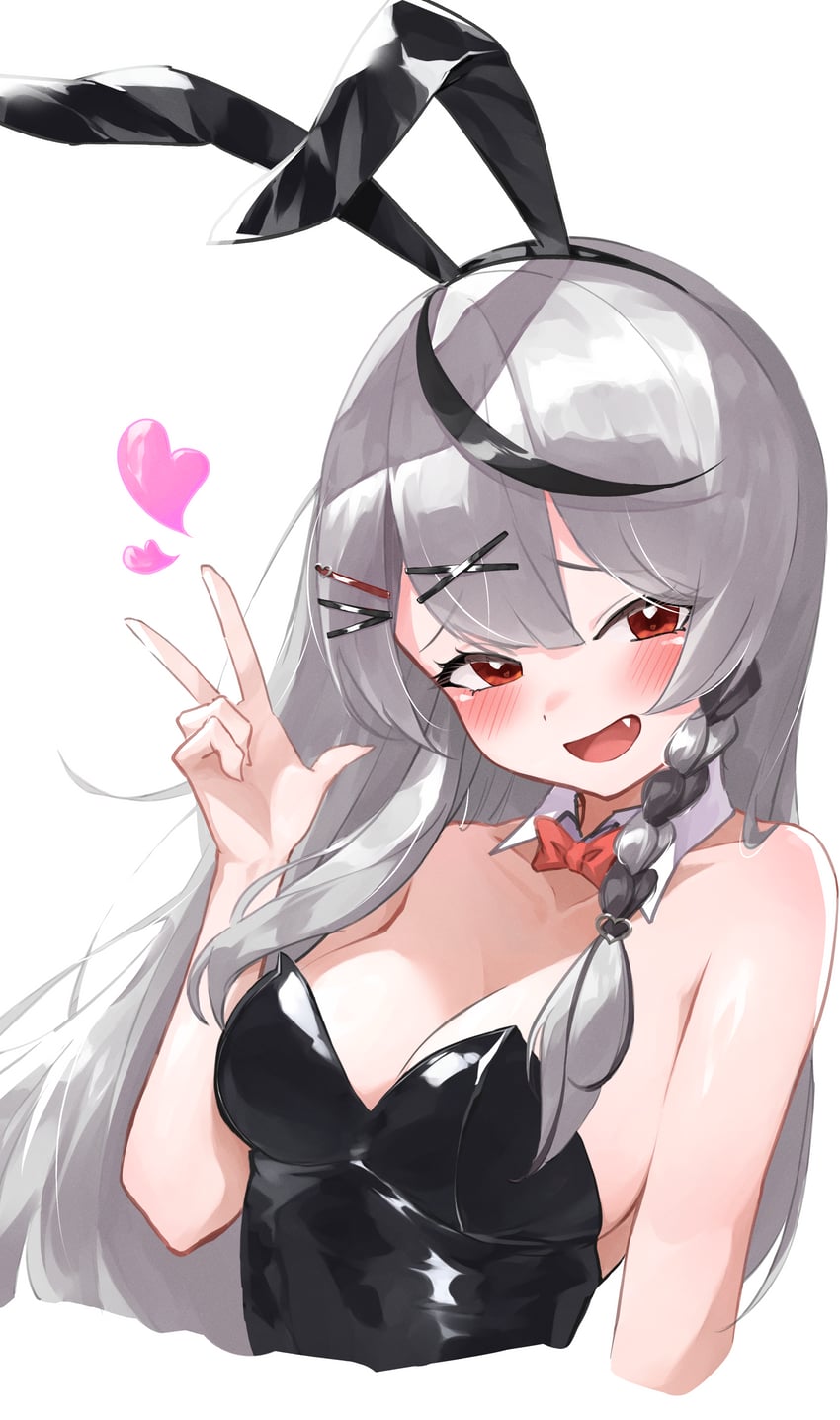 Hololive、沙花叉克萝耶 1名女孩 :D 兽耳 露肩 黑发