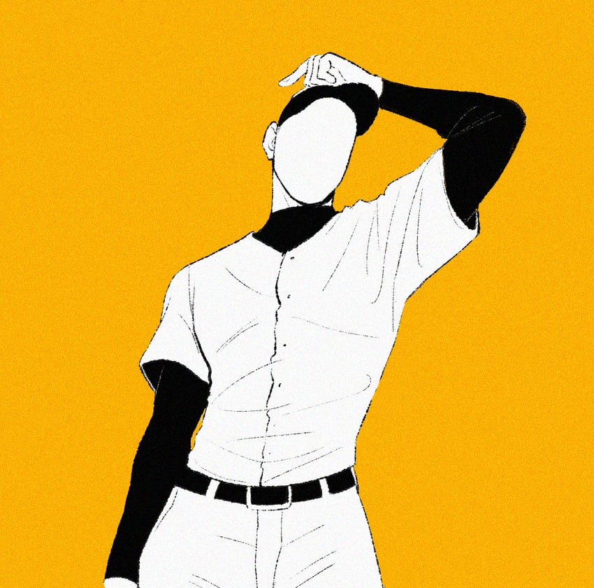 OFF、击球手 (OFF) 1名男孩 举手 棒球帽 棒球服 腰带