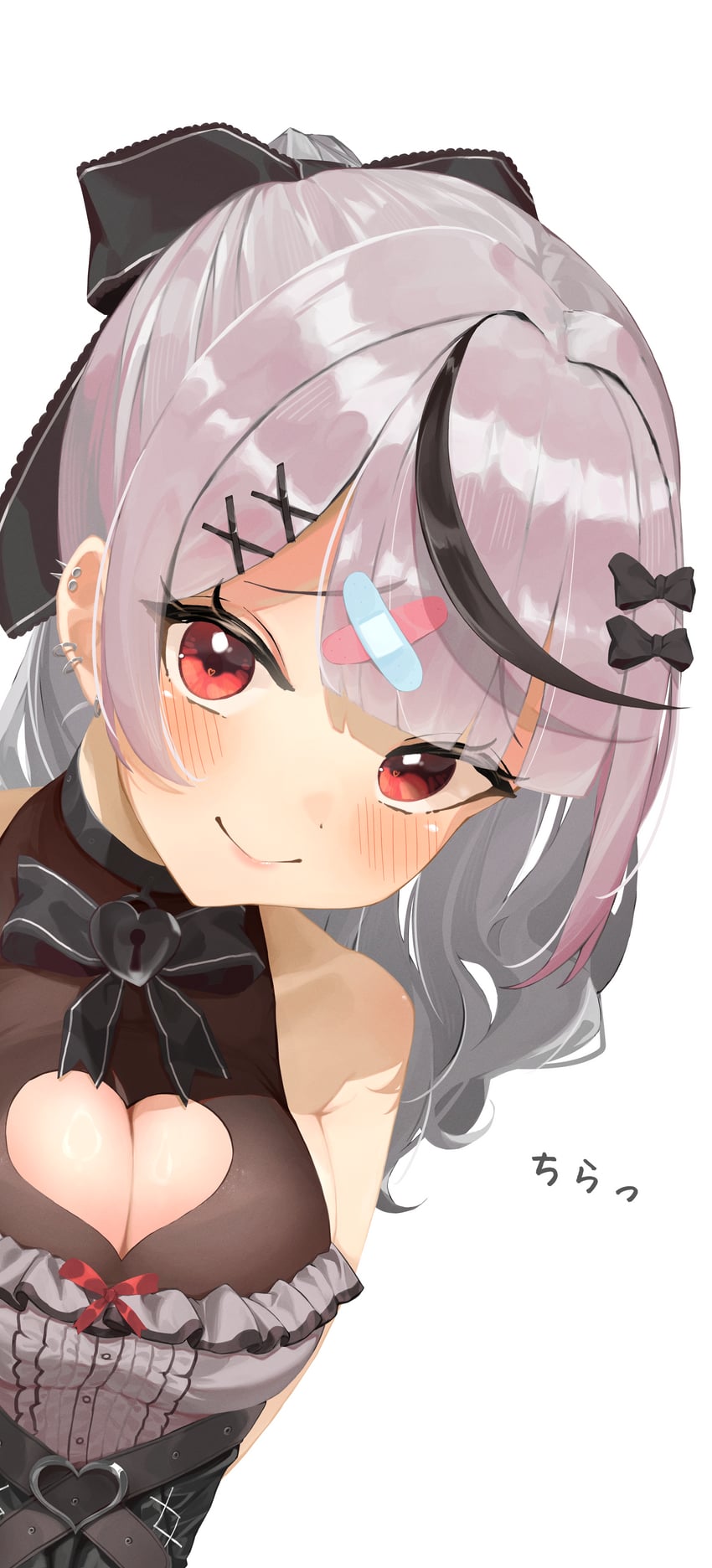 Hololive、沙花叉克萝耶、沙花叉克萝耶 (地雷系) 1名女孩 创可贴 创可贴发饰 黑色蝴蝶结 黑色连衣裙