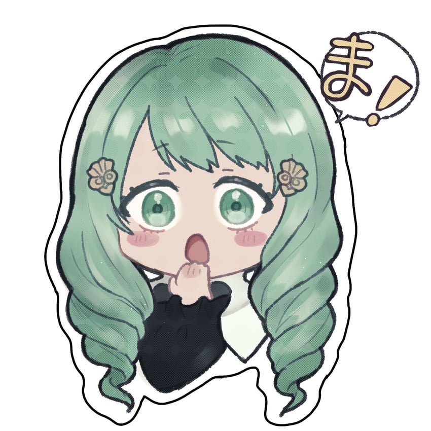 火焰纹章、火焰之纹章：风花雪月、芙莲 (火焰之纹章) 1名女孩 惊讶 腮红贴纸 Q版 仅限Q版