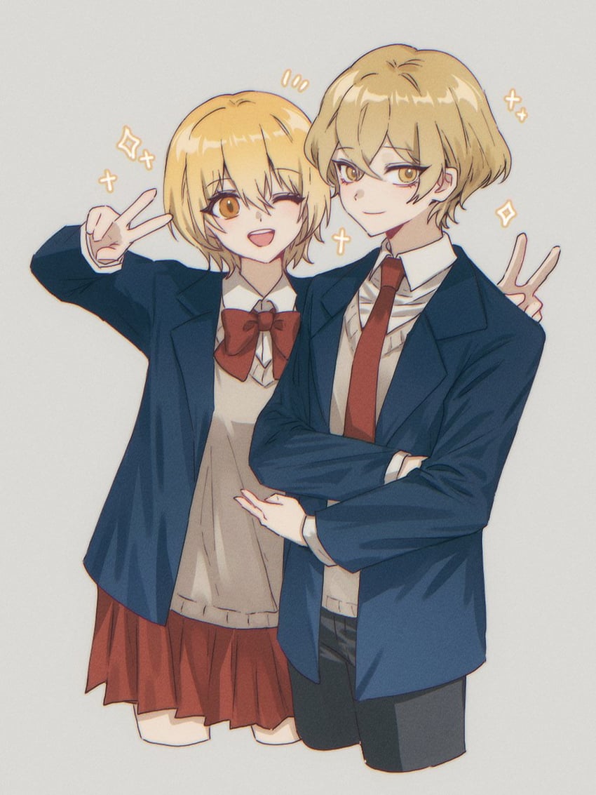 边狱公司、Project Moon、唐吉诃德 (Limbus Company) 1名男孩 1名女孩 :D 微笑 黑裤子