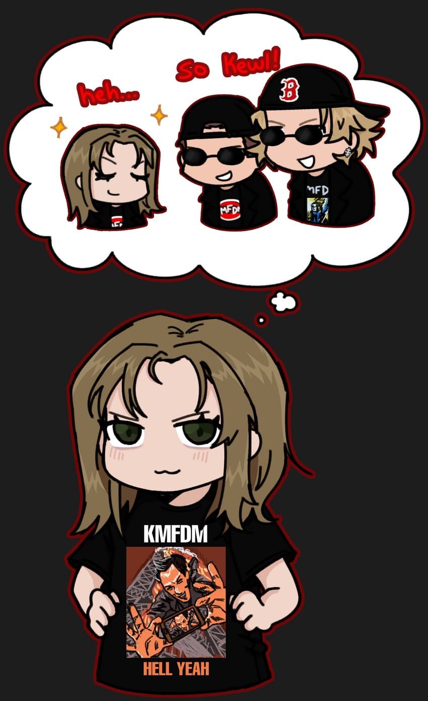 hell yeah (kmfdm)、KMFDM、现实生活 1名女孩 2个男孩 猫脸笑 :D 动画化