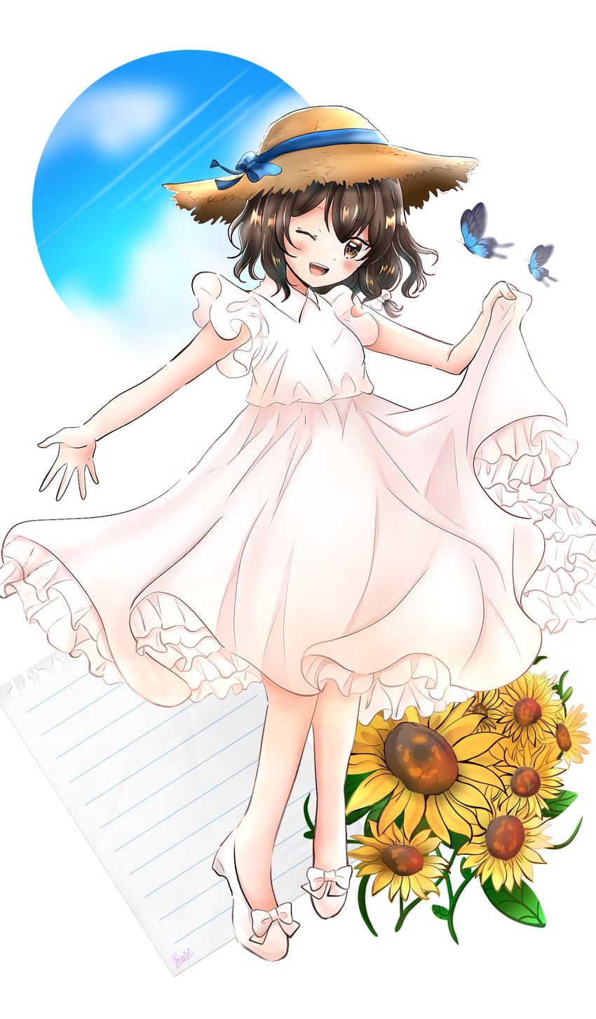 东方Project、宇佐见莲子 1名女孩 :D 替换服装 替换头饰 蓝色蝴蝶结
