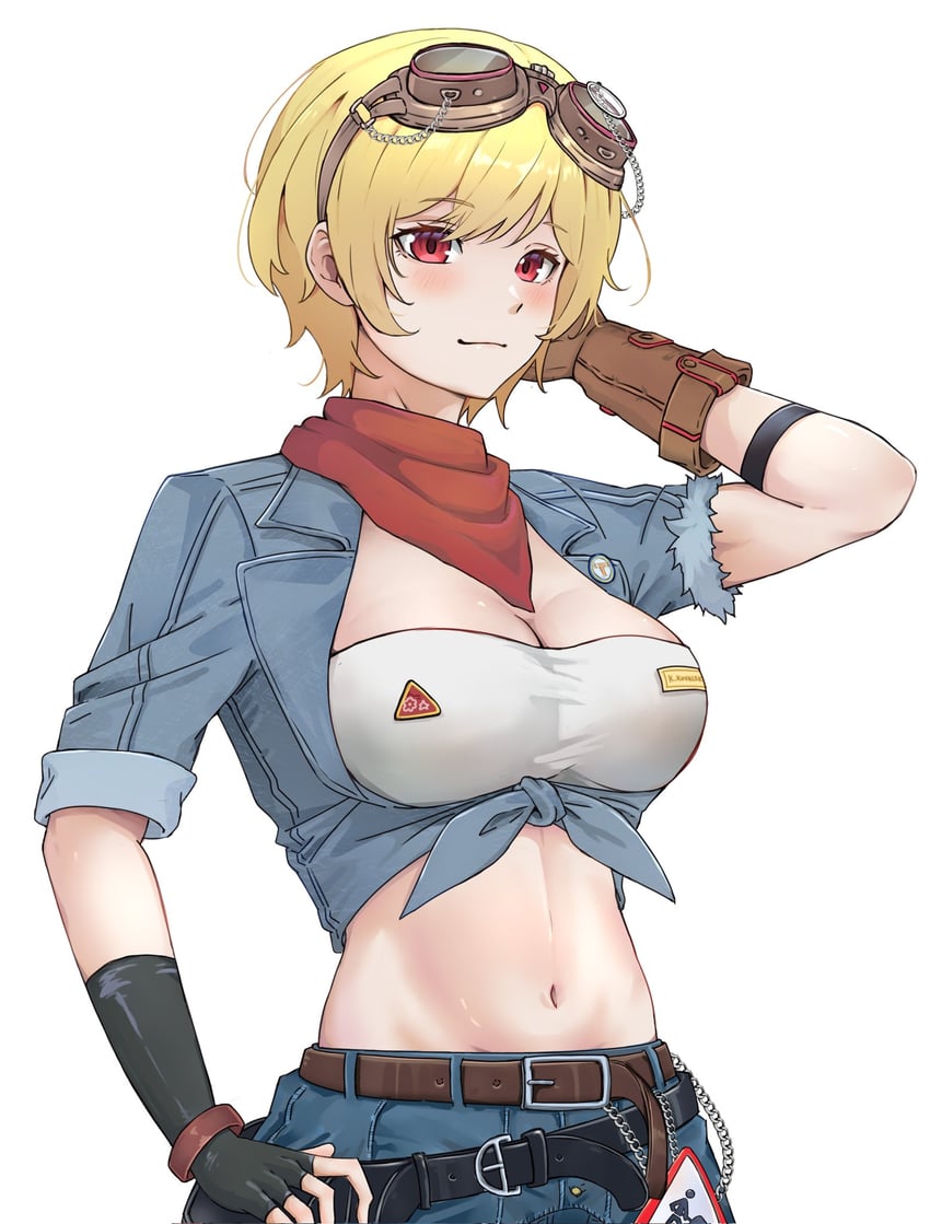 Hololive、Hololive Indonesia、Kaela Kovalskia 1名女孩 头巾 抹胸 腰带 金发