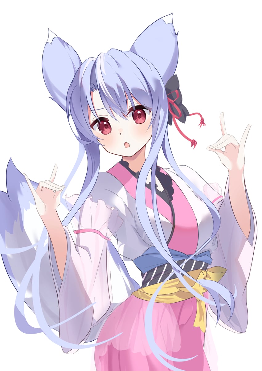 夏日口袋、稻成 (Summer Pockets)、空门苍 1名女孩 兽耳 黑色蝴蝶结 蓝发 脸红