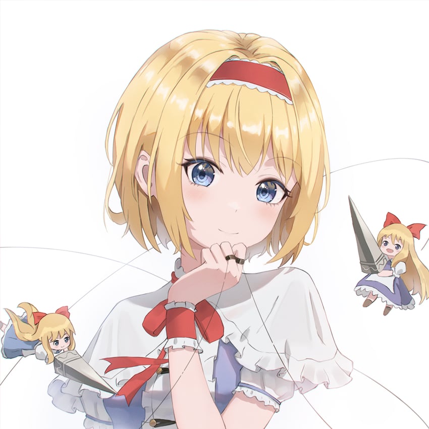 东方Project、爱丽丝·玛格特罗依德、上海人形 1名女孩 :D 金发 蓝色连衣裙 蓝眼