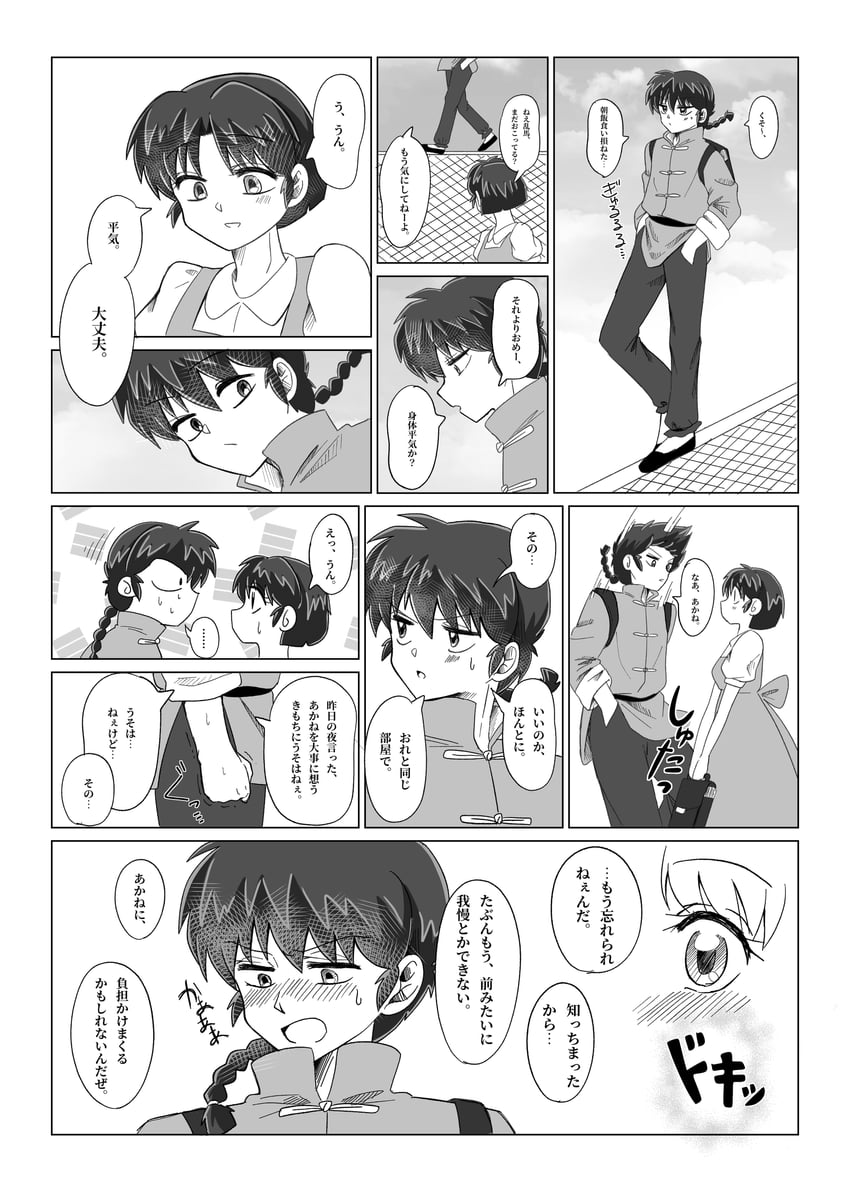 乱马1/2、早乙女乱马、早乙女乱马 (男) 1名男孩 1名女孩 包 辫子 中国风服饰