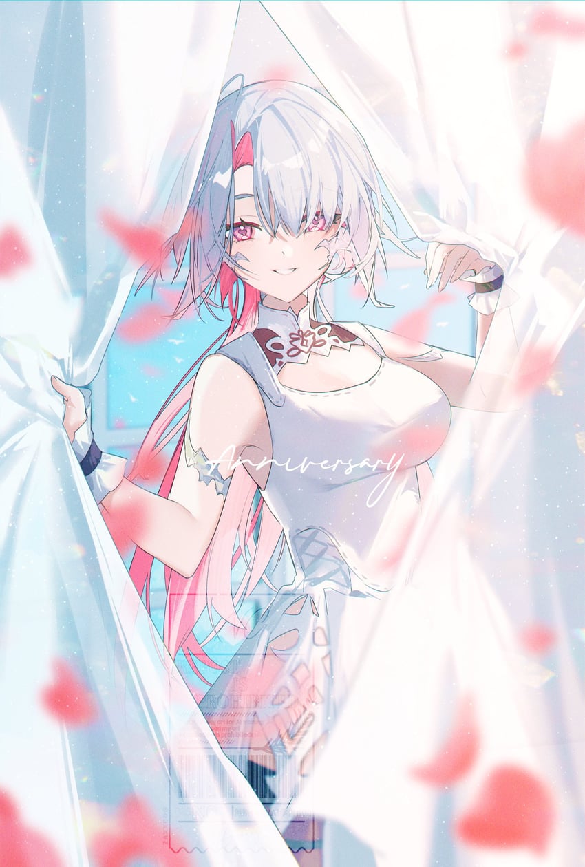 最终幻想、最终幻想14、光之战士 (FF14) 1名女孩 周年纪念 敖龙族 (FF14) 露肩 黑色过膝袜