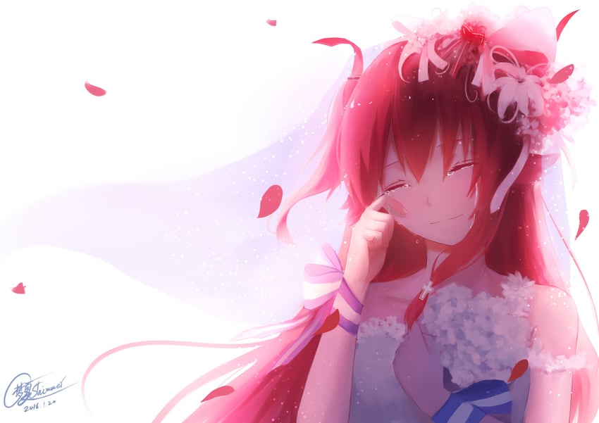 Angel Beats!、由依 (Angel Beats!) 1名女孩 2016年 臂部丝带 逆光 露肩