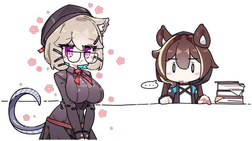 明日方舟、博士 (明日方舟)、博士 (女) (明日方舟) ... 2名女孩 黑帽子 金发 棕发