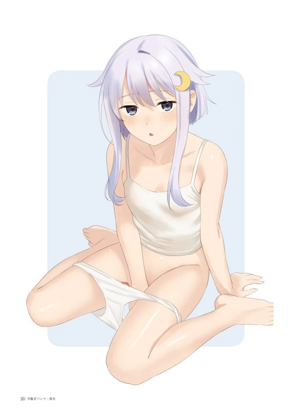 舰队Collection、弥生 (舰队收藏) 1名女孩 手臂支撑 赤脚 腿间 蓝色背景