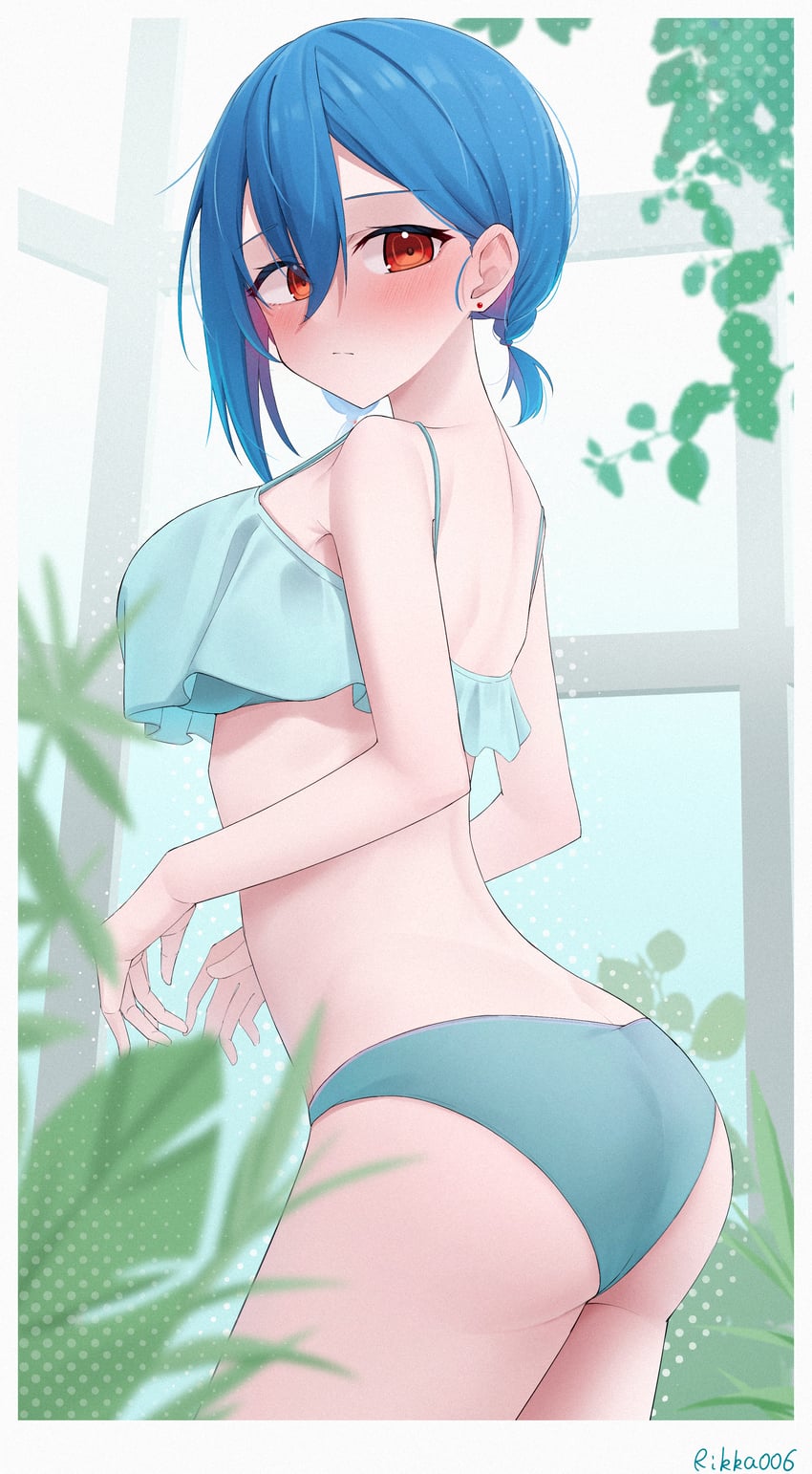 Love Live!、Love Live! Superstar!!、若菜四季 1名女孩 屁股 比基尼 蓝色比基尼 蓝发