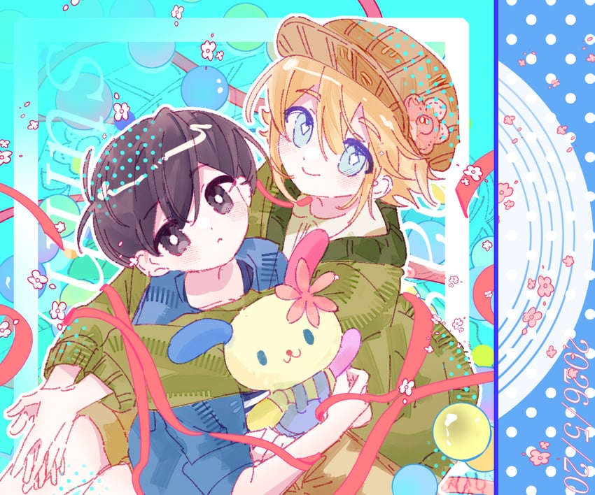 OMORI、贝希尔 (生日) (OMORI)、Basil (OMORI) 2个男孩 呆毛 黑瞳 黑发 金发