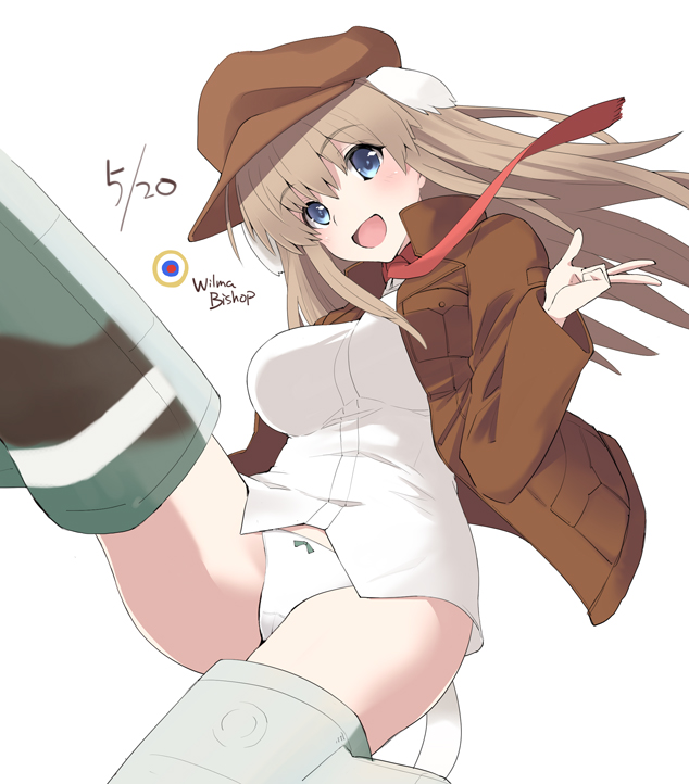 强袭魔女：红之魔女、世界魔女系列、威尔玛·毕晓普 1名女孩 兽耳 蓝眼 脸红 蝴蝶结