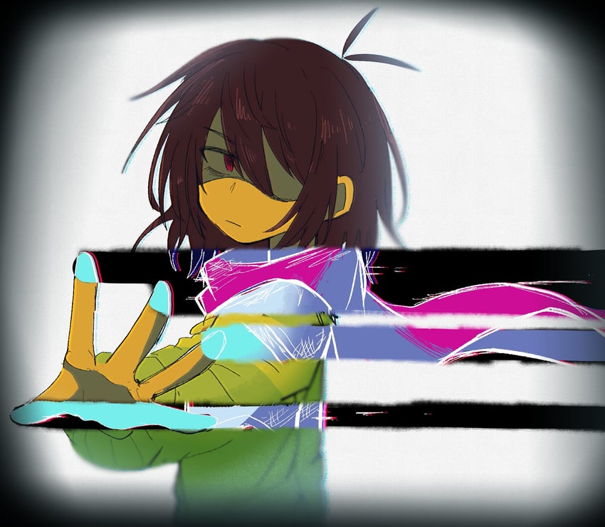 三角符文、Undertale/Deltarune、Kris (黑暗世界) (Deltarune) 1个其他角色 中性 呆毛 蓝色皮肤 棕发